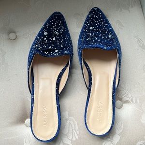 Velvet with Silver accent JCREW slides